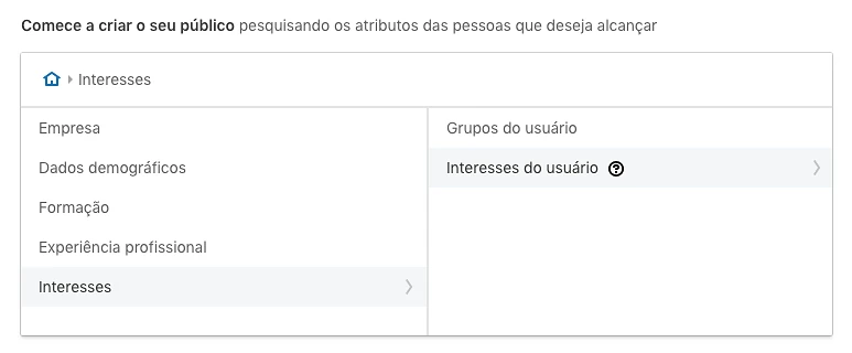 Modelos pré-definidos de públicos no LinkedIn