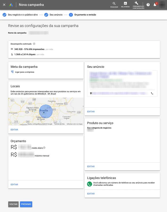 Revise as configurações da sua campanha inteligente no Google Ads
