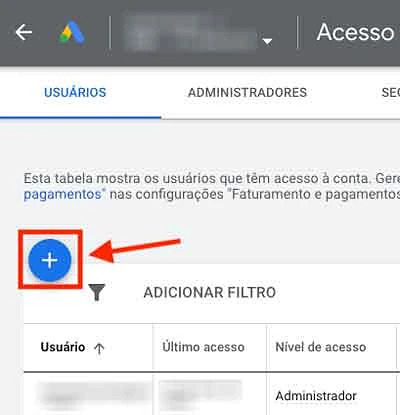 Botão adicionar novo usuário