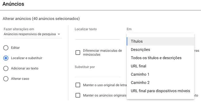 Localizar e substituir
