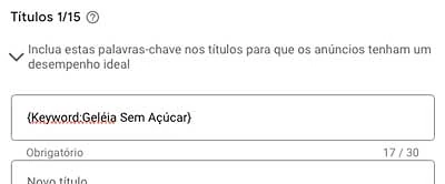 Inserção de palavra-chave, método manual