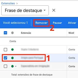 Remover extensão de frase de destaque
