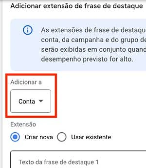 Menu adicionar a