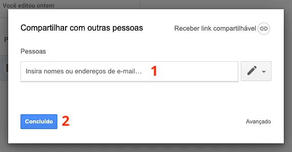 Como compartilhar uma pasta com arquivos no Google Drive
