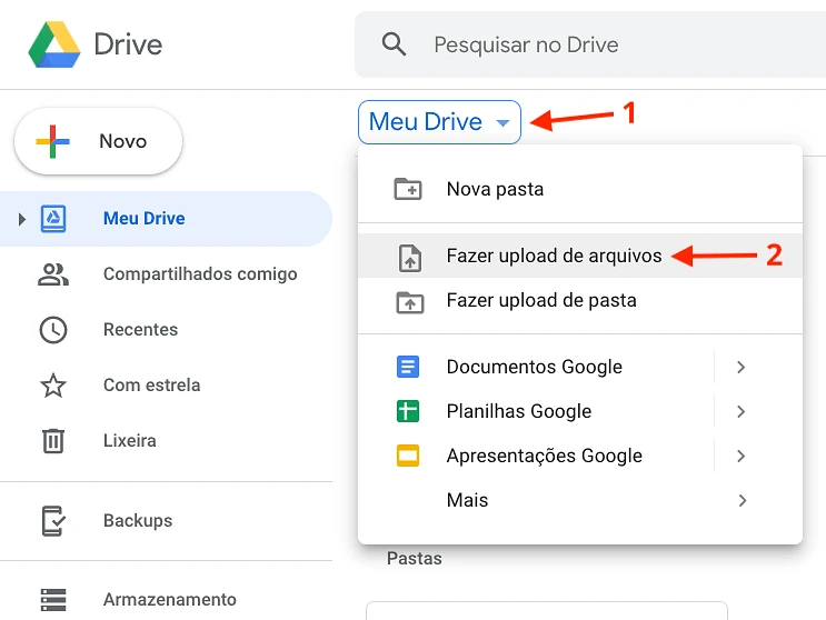 Como fazer upload de arquivos para o Google Drive