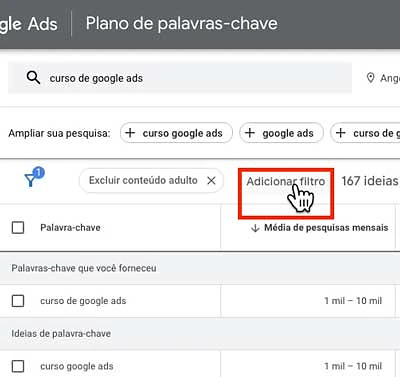 Adicionar filtro