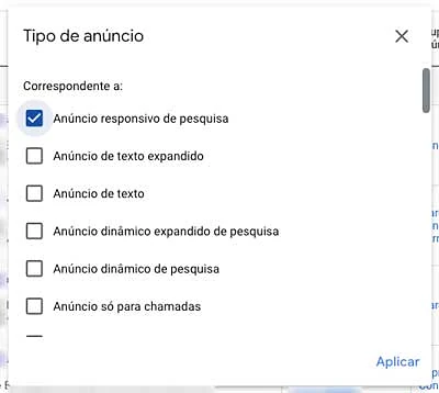 Anúncio responsivo de pesquisa