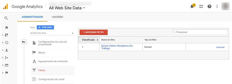 Filtros do Google Analytics