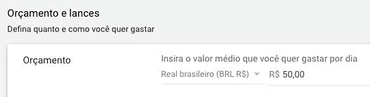 Google ads: definir orçamento diário máximo