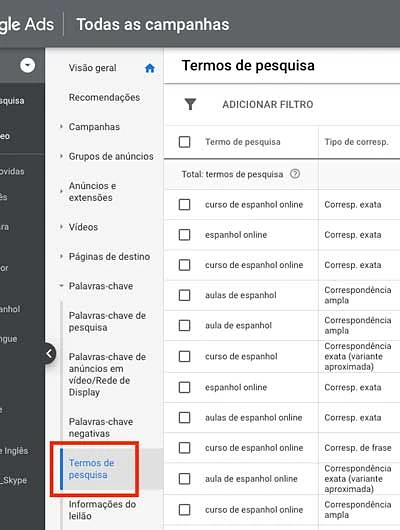 Google ads: como acessar o relatório de termos de pesquisa