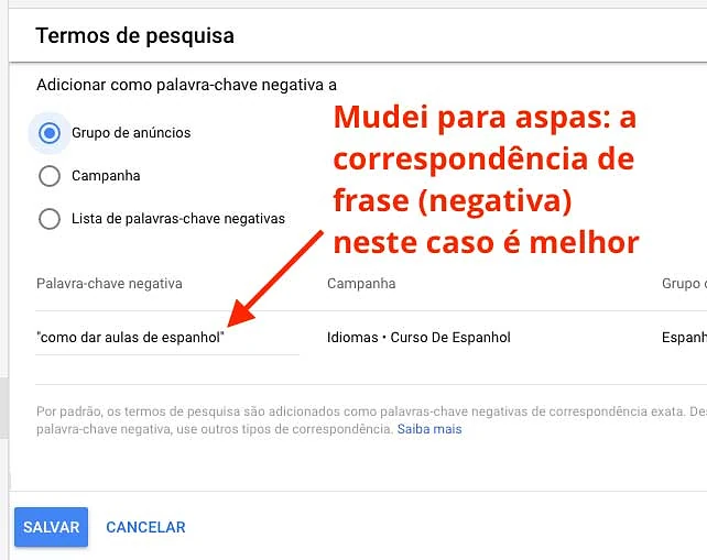 Google ads: como revisar o relatório de termos de pesquisa para otimizar palavras-chave e adicionar negativas