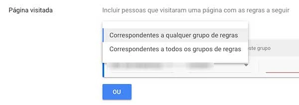 Grupos de regras para criação de públicos no Google Ads