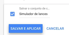 Salvar conjunto de colunas no Google Ads