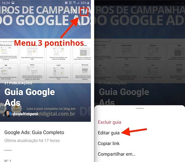 Editar Guia no Instagram