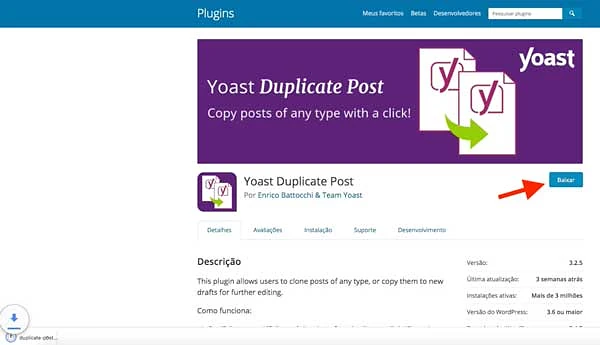 Baixar plugin WordPress
