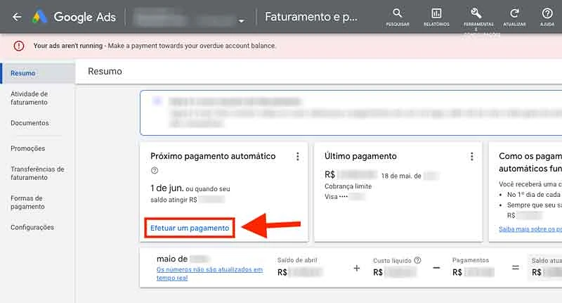 Efetuar um pagamento