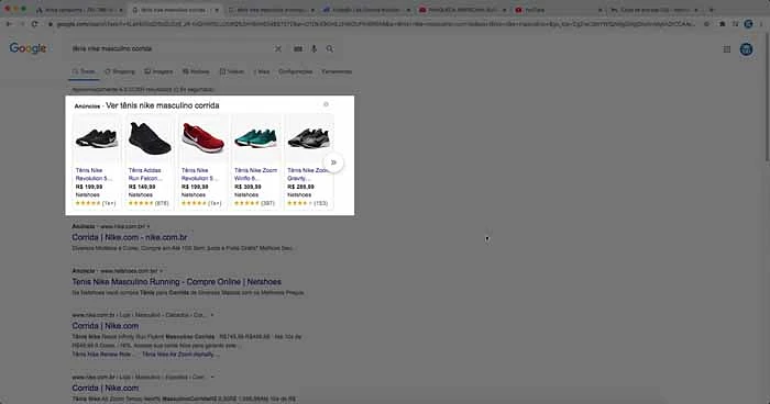 Anúncio de campanha do Google Shopping