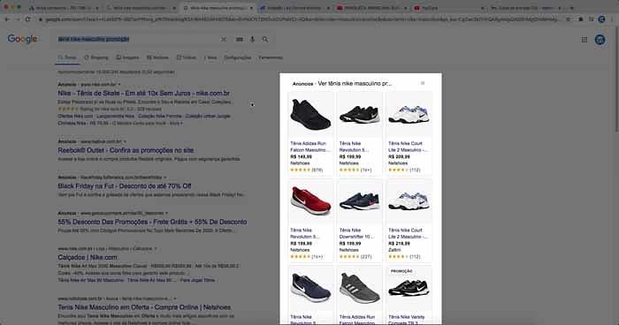 Anúncio de campanha do Google Shopping