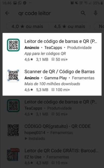 Anúncio de campanha de aplicativo do Google Ads na Google Play